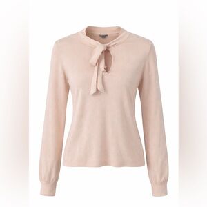 Ann Taylor Blush Tie-Neck Blouse